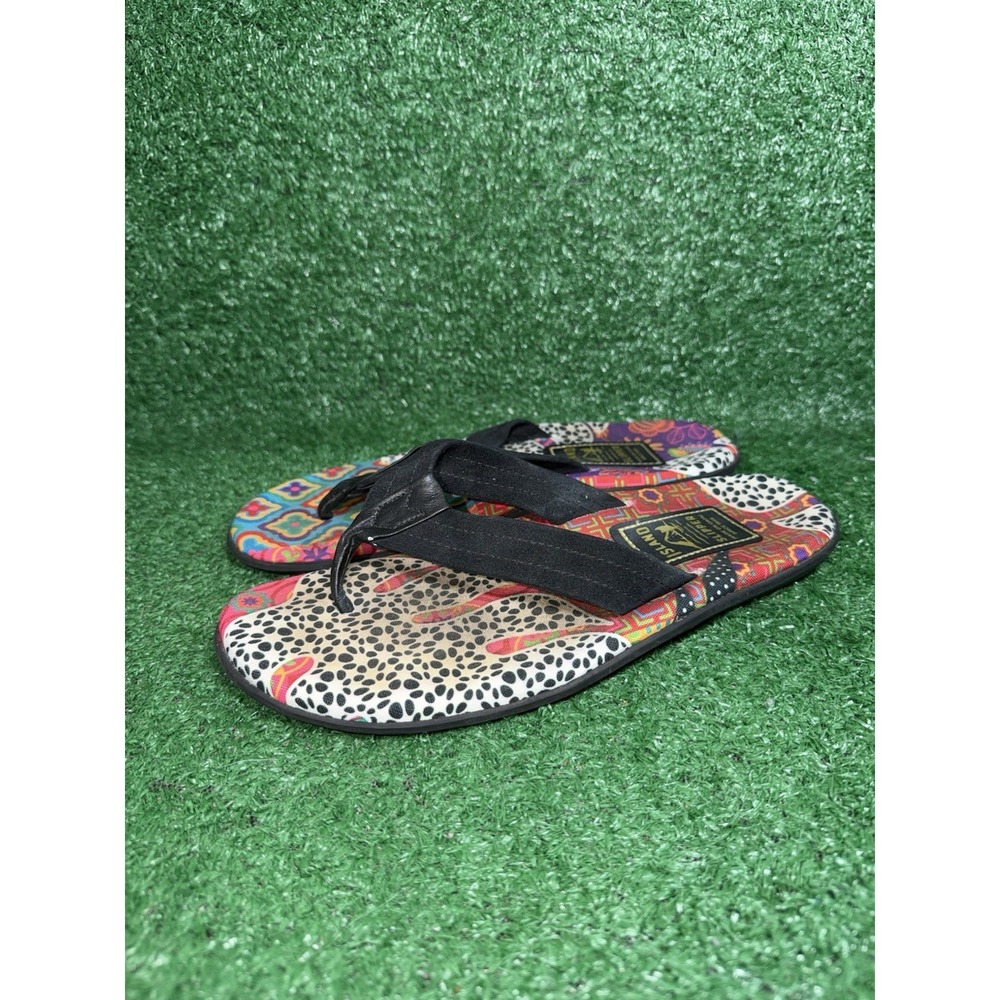 Island Slipper Flip Flops Men Size 10 Made In Oahu Hawaii USA Multicolor - Picture 3 of 9